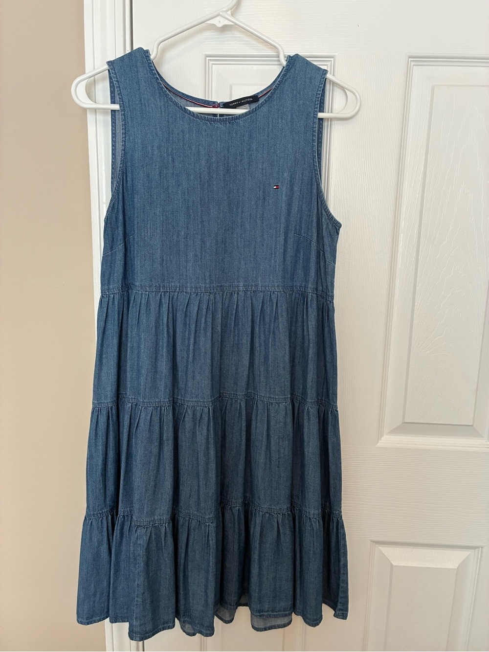 Tommy Hilfiger womens Denim Tiered Sleeveless Dress - Blue size 6